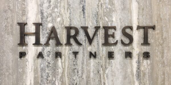 harvest partners oxidized cut letter logo 2